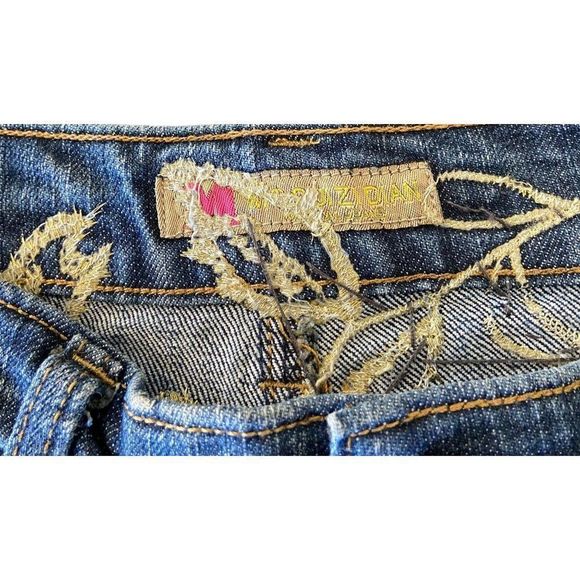 Vintage Bell Flare Embellished Velvet Beaded Embroidered Flowers Jeans 30X30.5 - Picture 5 of 5